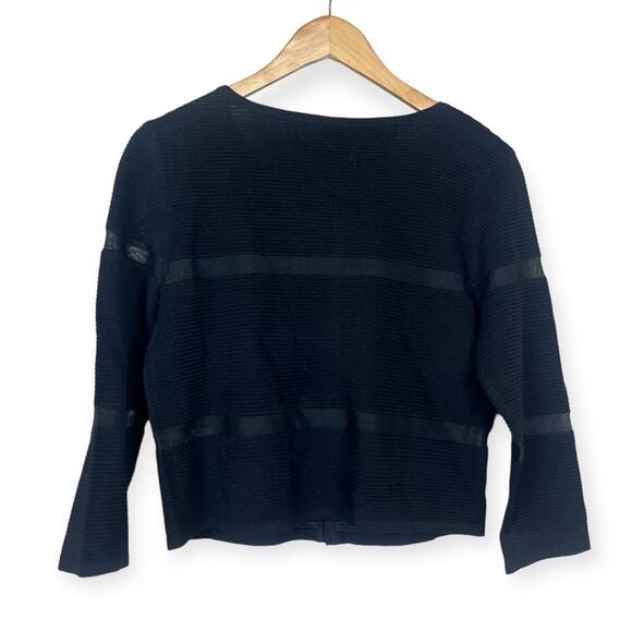 YOANA BARASCHI Black Mesh Knit Snap Button Long Sleeve Jacket MEDIUM NWT - Picture 3 of 8